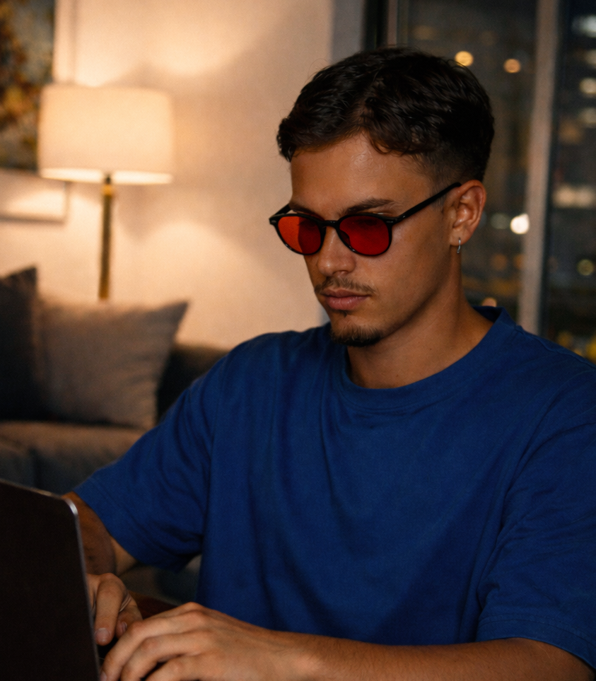 Cliente con gafas