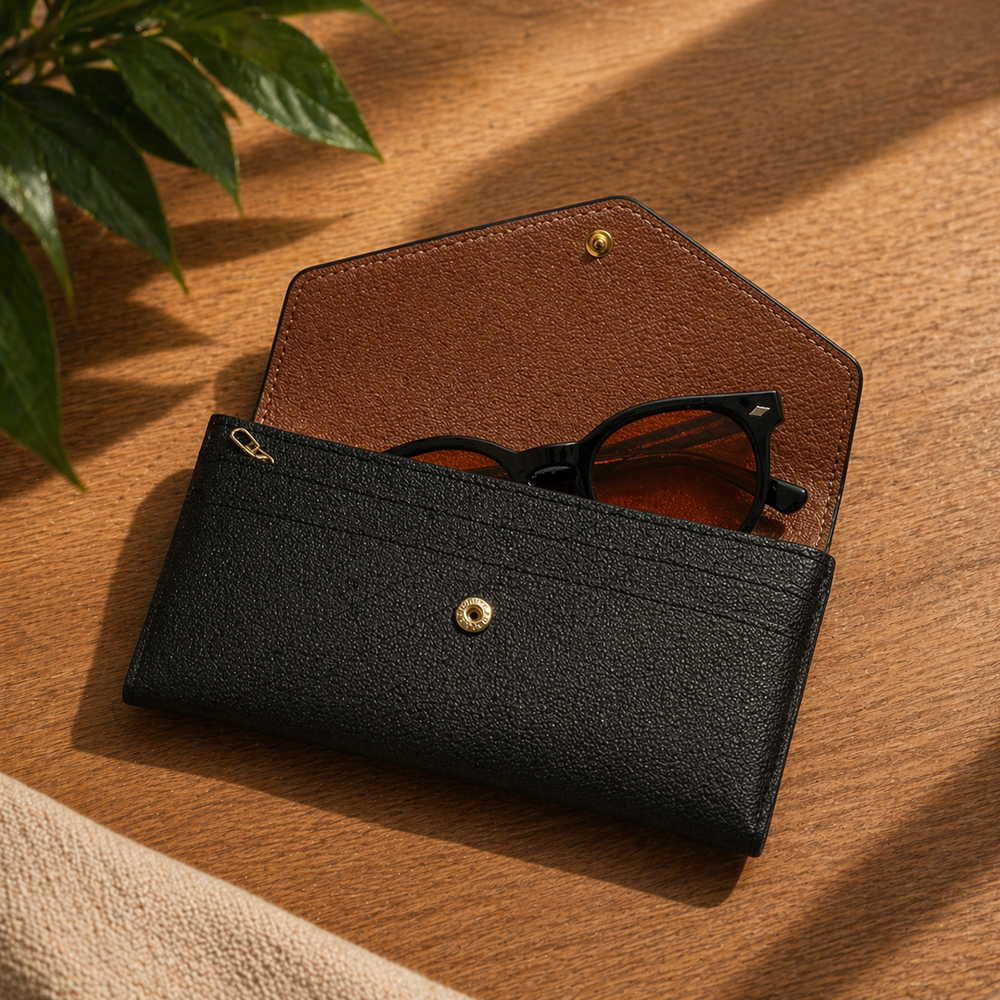 Funda gafas de cuero