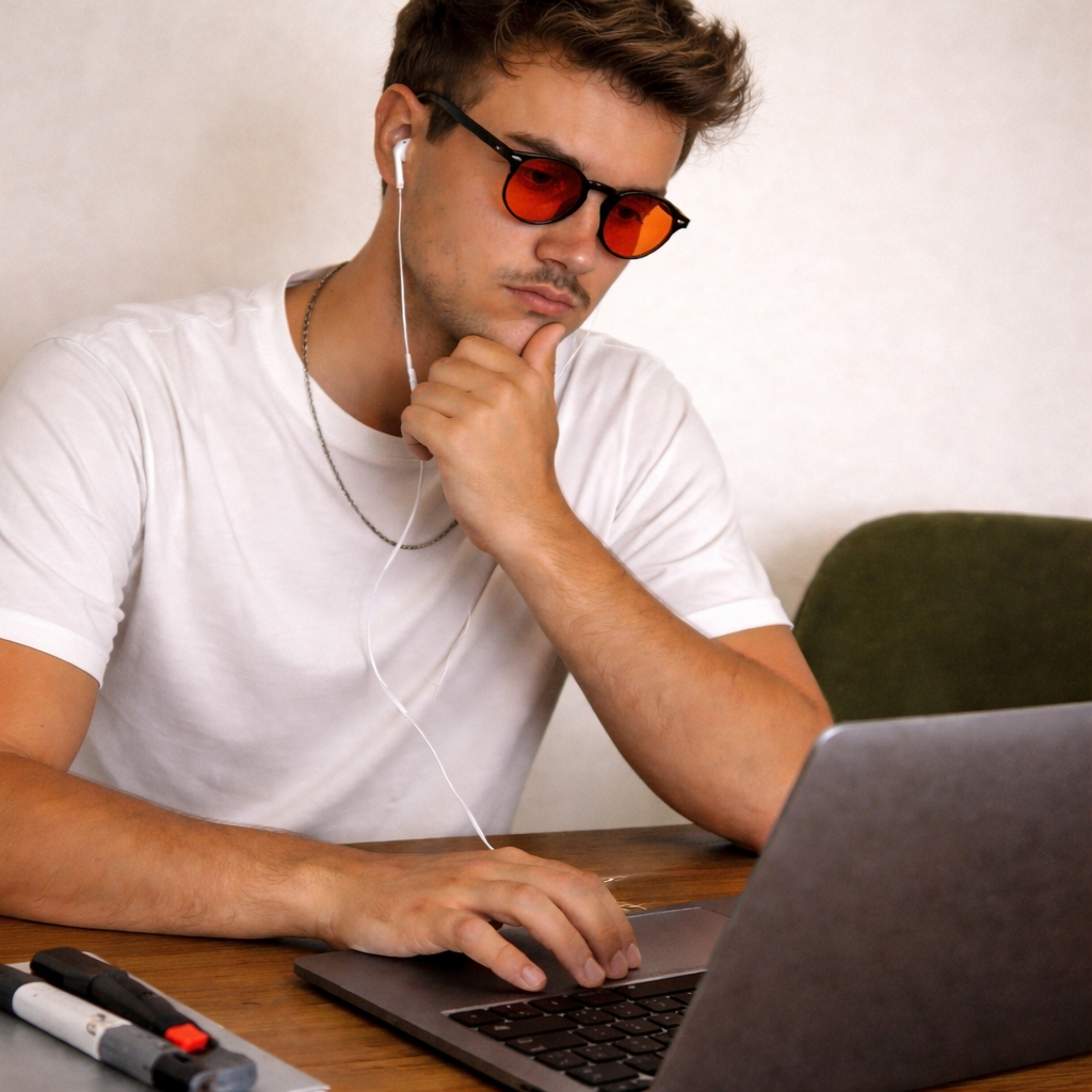 Cliente con gafas